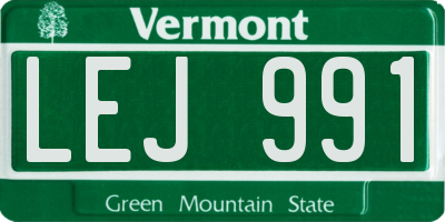VT license plate LEJ991