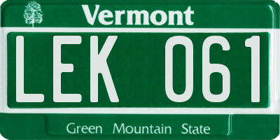 VT license plate LEK061