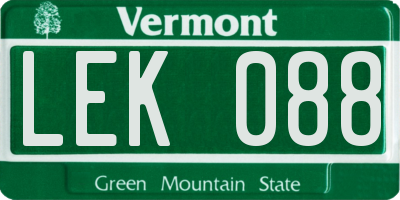 VT license plate LEK088