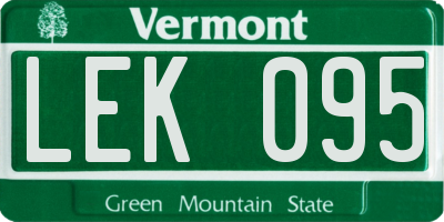 VT license plate LEK095