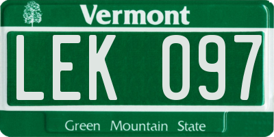 VT license plate LEK097