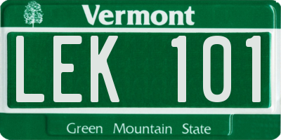 VT license plate LEK101
