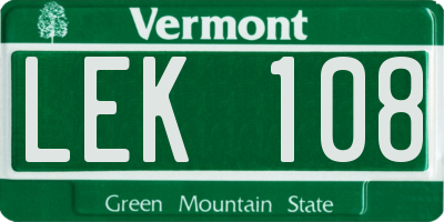 VT license plate LEK108