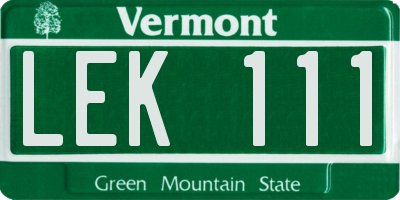 VT license plate LEK111