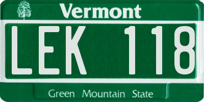 VT license plate LEK118