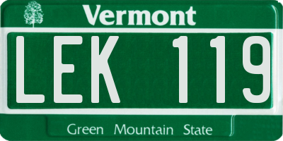 VT license plate LEK119