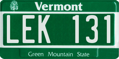 VT license plate LEK131