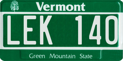 VT license plate LEK140