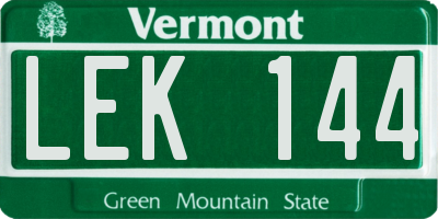 VT license plate LEK144