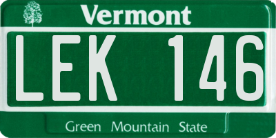 VT license plate LEK146