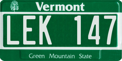 VT license plate LEK147