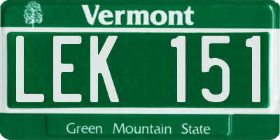 VT license plate LEK151
