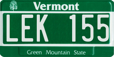 VT license plate LEK155