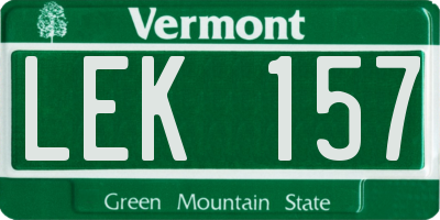 VT license plate LEK157