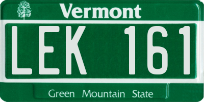 VT license plate LEK161