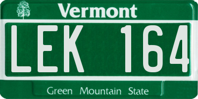 VT license plate LEK164