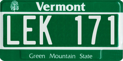 VT license plate LEK171