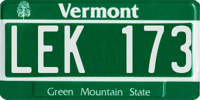 VT license plate LEK173