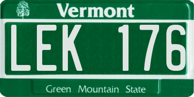 VT license plate LEK176