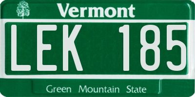 VT license plate LEK185