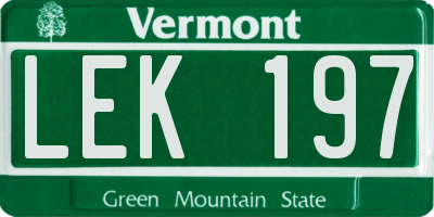 VT license plate LEK197