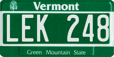 VT license plate LEK248