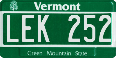 VT license plate LEK252