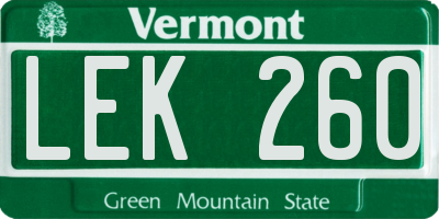 VT license plate LEK260