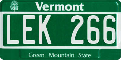 VT license plate LEK266