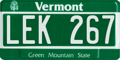 VT license plate LEK267