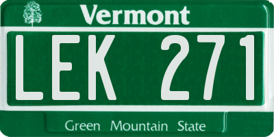 VT license plate LEK271