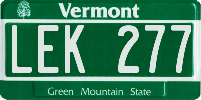 VT license plate LEK277