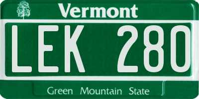 VT license plate LEK280