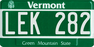 VT license plate LEK282