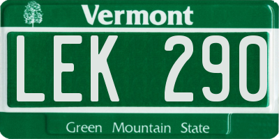 VT license plate LEK290