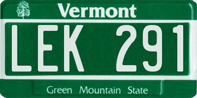VT license plate LEK291