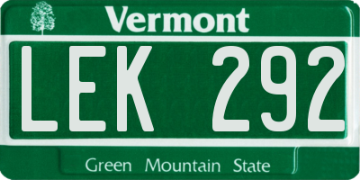 VT license plate LEK292