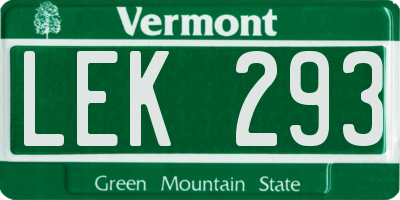 VT license plate LEK293