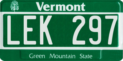 VT license plate LEK297