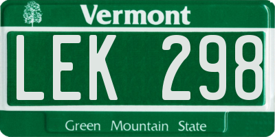 VT license plate LEK298