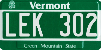 VT license plate LEK302