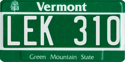 VT license plate LEK310