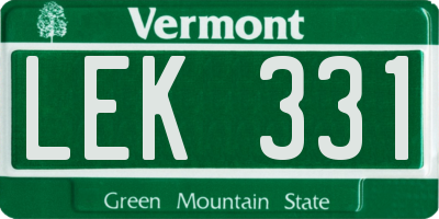 VT license plate LEK331