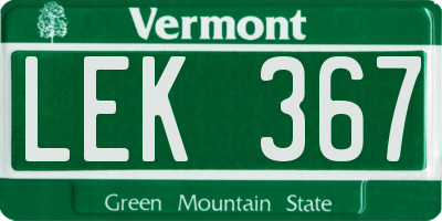 VT license plate LEK367