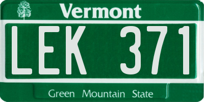 VT license plate LEK371