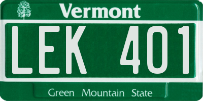 VT license plate LEK401