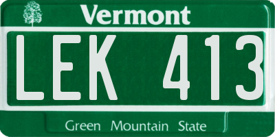 VT license plate LEK413