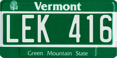 VT license plate LEK416