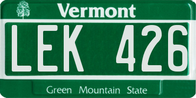 VT license plate LEK426