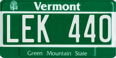 VT license plate LEK440